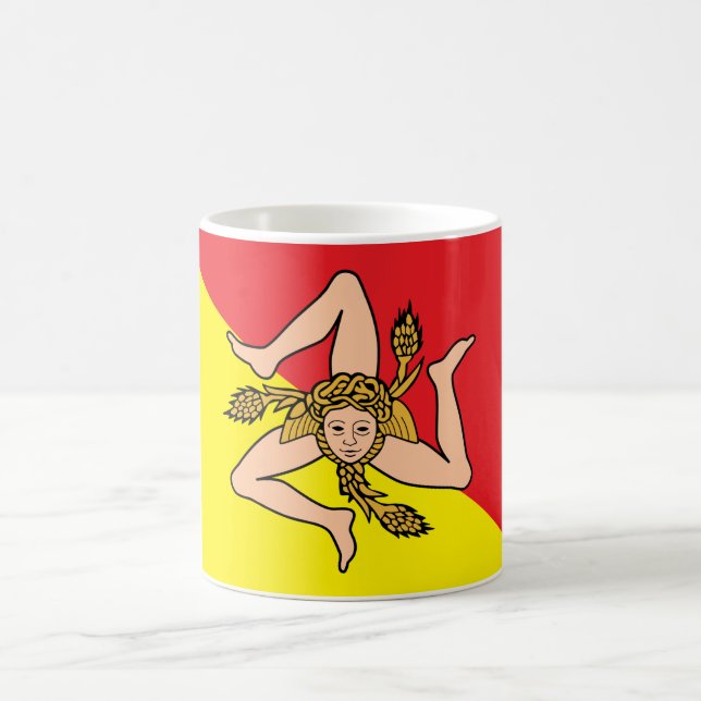 Caneca De Café Mug com bandeira da Sicília, Itália (Centro)