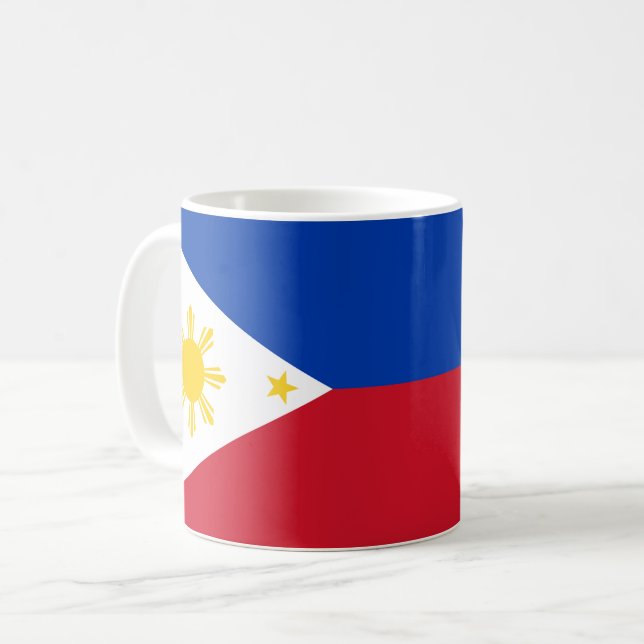 Caneca De Café Mug com bandeira das Filipinas (Frente Esquerda)