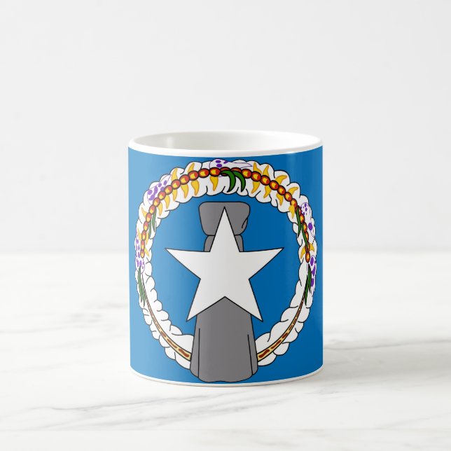 Caneca De Café Mug com bandeira das Ilhas Marianas Nortes - EUA (Centro)