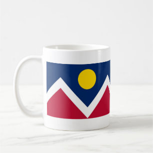 Caneca De Café Mug com Bandeira de Denver, Estado do Colorado - E
