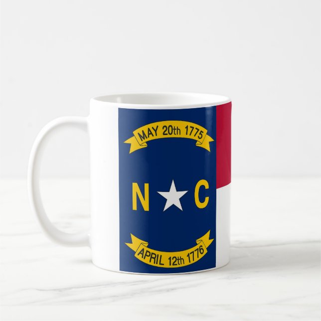 Caneca De Café Mug com Bandeira do Estado da Carolina do Norte -  (Esquerda)