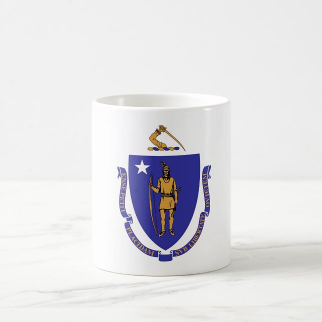Caneca De Café Mug com bandeira do Estado de Massachusetts - EUA (Centro)