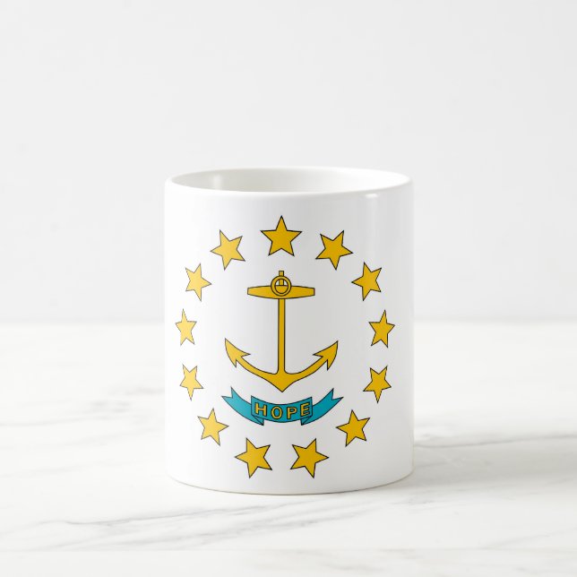 Caneca De Café Mug com Bandeira do Estado de Rhode Island - EUA (Centro)