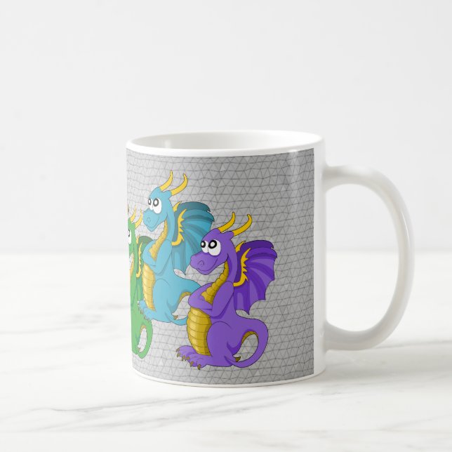 Caneca De Café Mug com desenho animado de dragão (Direita)