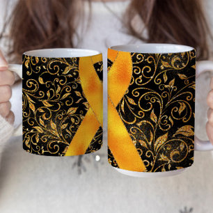 Caneca De Café Mug com desenho de fita de conscientização laranja