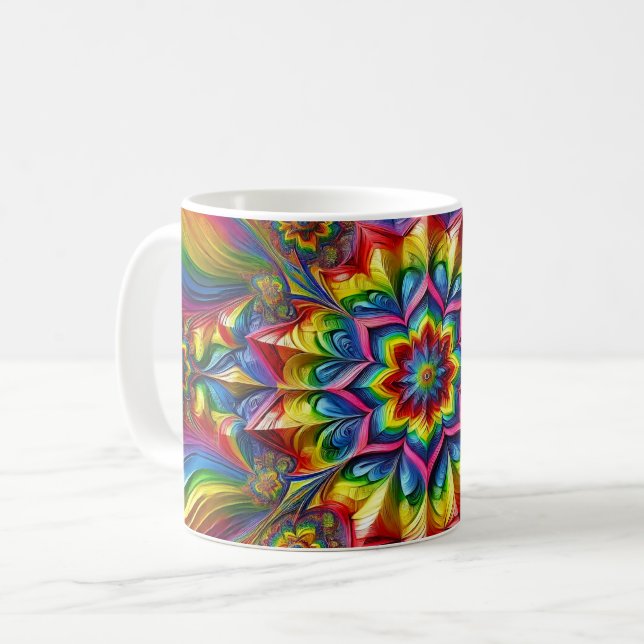 Caneca De Café Mug com Design de Cores LGBTQ (Frente Esquerda)
