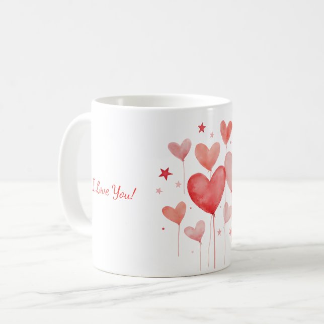 Caneca De Café Mug com design Dia de os namorados (Frente Esquerda)