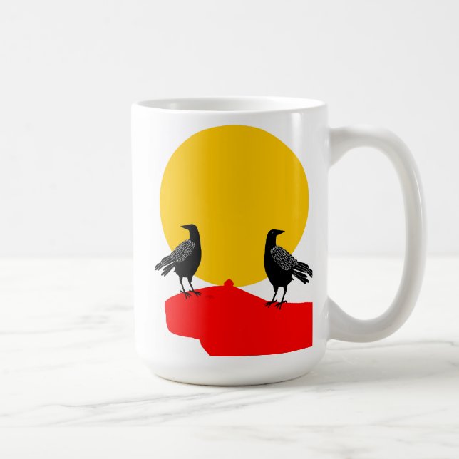 Caneca De Café Mug com Dois Blackbird sentado em Capybara (Direita)