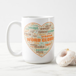 Caneca De Café Mug com Dois Impressões - Nuvem do Word
