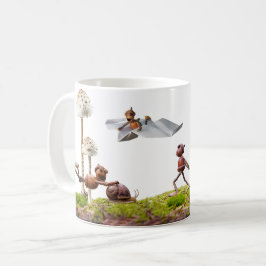 Caneca De Café Mug com elfos de bolota na floresta