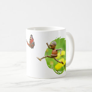 Caneca De Café Mug com elfos de bolota no prado