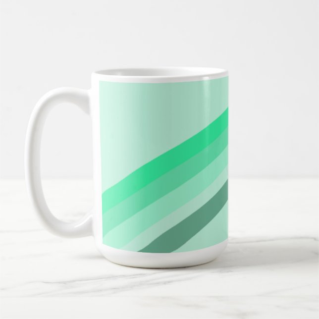 Caneca De Café Mug com faixas verdes serenas (Esquerda)