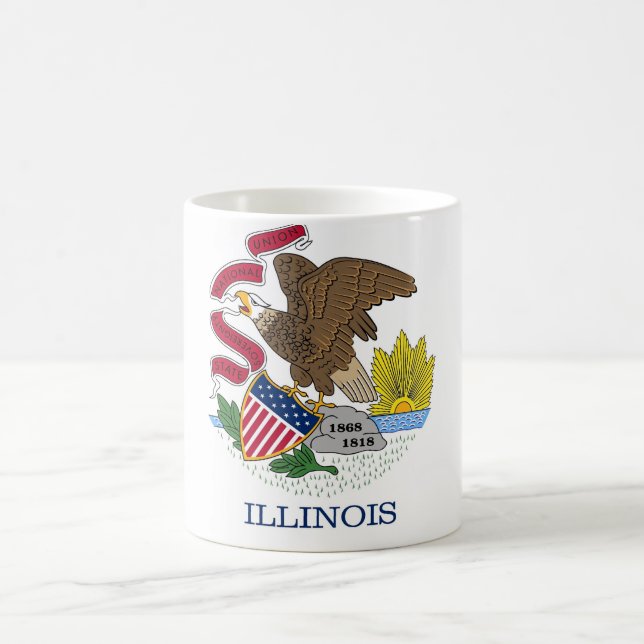 Caneca De Café Mug com Flag of Illinois State - EUA (Centro)