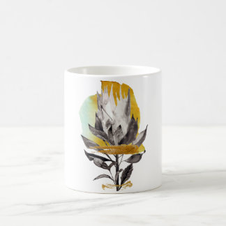 Caneca De Café Mug com flor de proteína com ouro