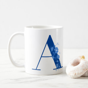 Caneca De Café Mug com Letra Floral Monograma