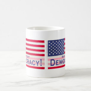 Caneca De Café Mug com mensagem de sinalizador "Democracia de Sup