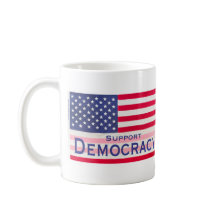 Mug com mensagem de sinalizador "Democracia de Sup