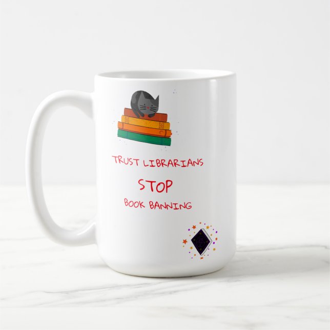 Caneca De Café Mug com mensagem para proteger Bibliotecários e li (Esquerda)