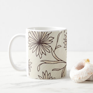 Caneca De Café Mug com padrão floral de abstrato