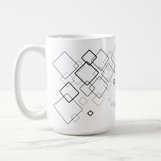 Caneca De Café Mug com padrão geométrico. (Esquerda)