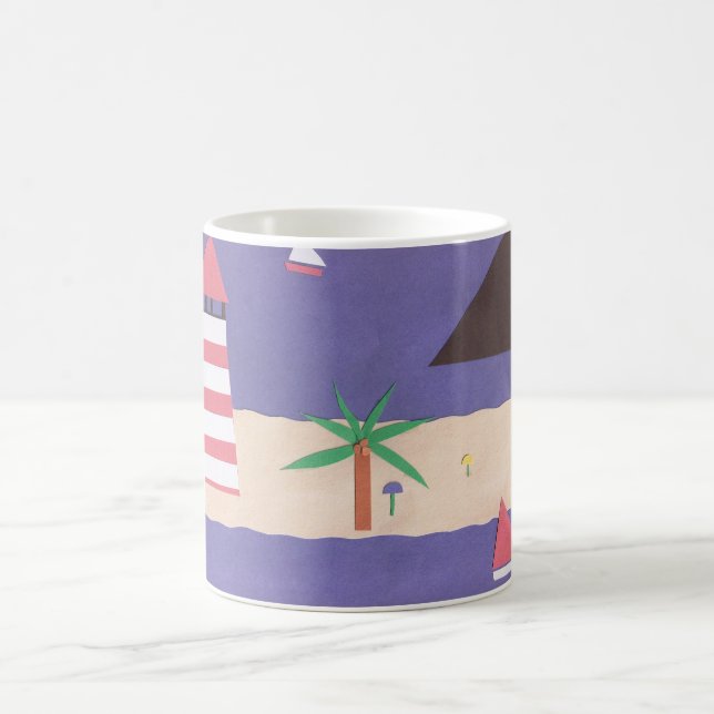 Caneca De Café Mug com praia e cena oceânica (Centro)