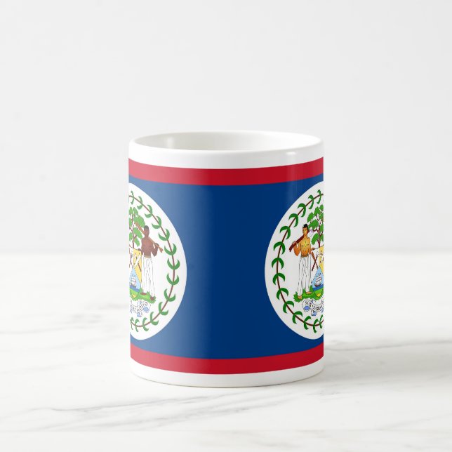 Caneca De Café Mug com Sinalizador de Belize (Centro)