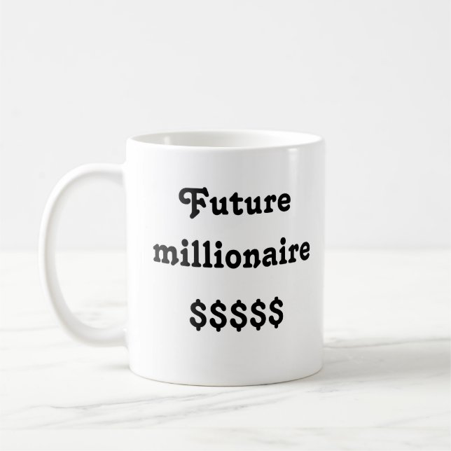 Caneca De Café Mug com texto "Futuro milionário" (Esquerda)