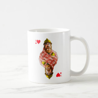 Caneca De Café Mug com uma figura do rei de cartas dos corações