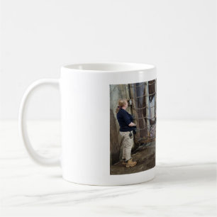 Caneca De Café Mug com uma foto de uma senhora e um elefante.