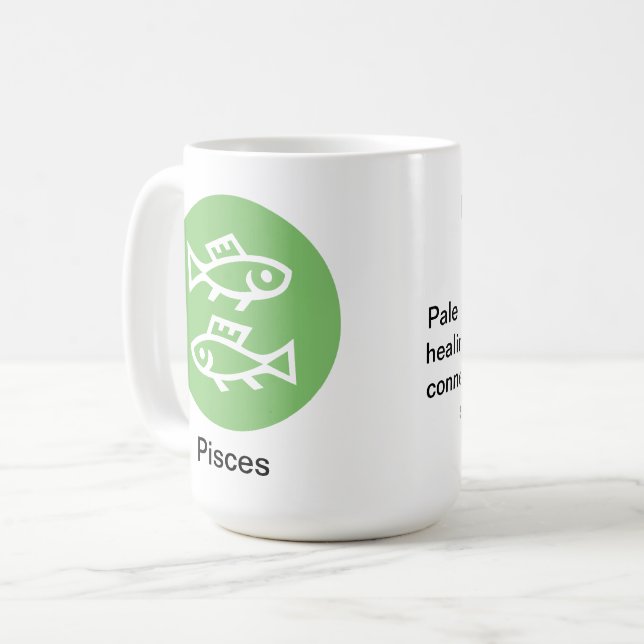 Caneca De Café Mug - Cor bodiaca para Peixes (Frente Esquerda)