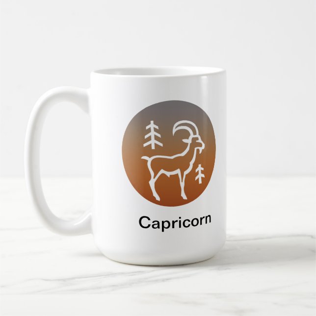Caneca De Café Mug - Cor do Zodíaco para Capricórnio (Esquerda)