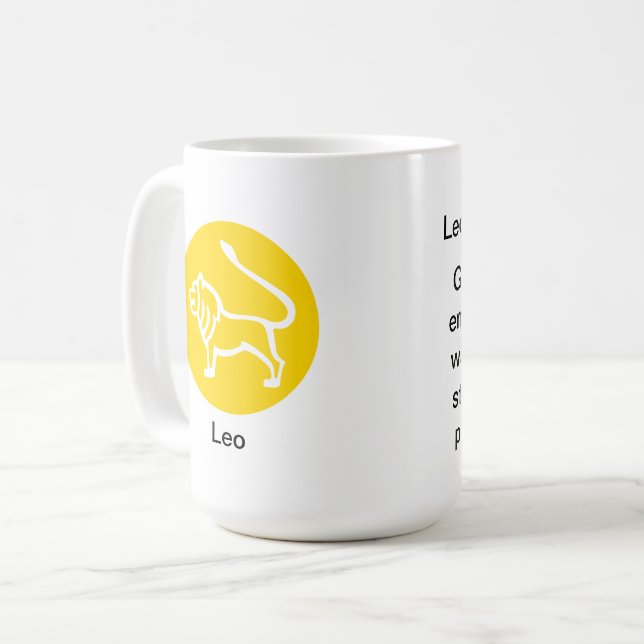 Caneca De Café Mug - Cor do Zodíaco para Leo (Frente Esquerda)