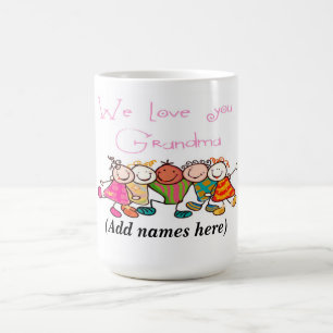Caneca De Café Mug/Cotação "Nós te amamos avó"