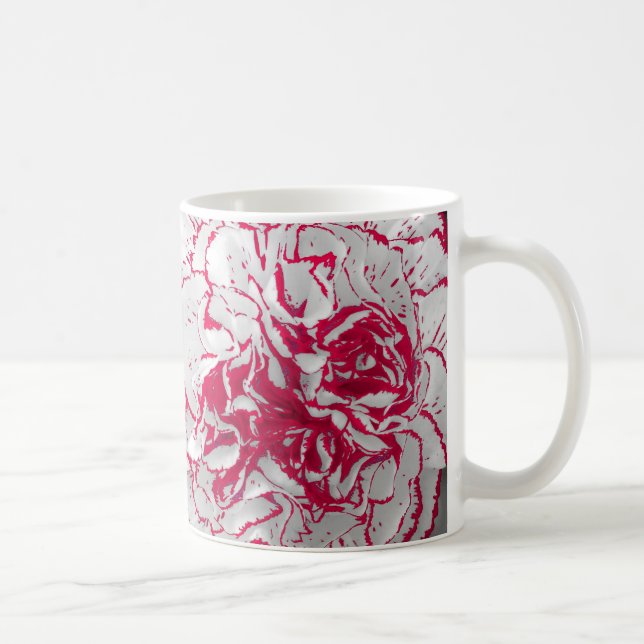 Caneca De Café Mug - Cravo em Vermelho e Branco (Direita)
