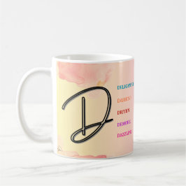 Caneca De Café Mug "D" inicial (11oz)