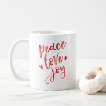 Mug da tipografia de Natal do Amor pela Paz