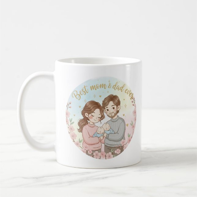 Caneca De Café Mug dad and mom  (Esquerda)