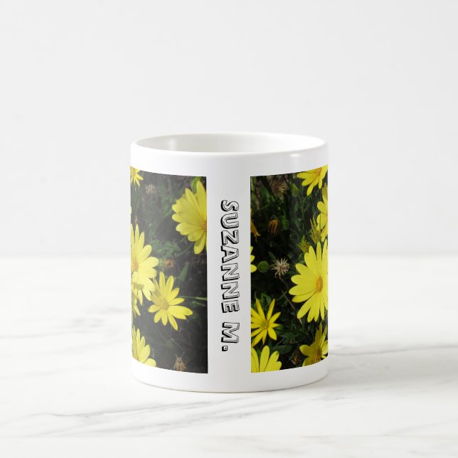 Caneca De Café Mug - Daisies com nome (Centro)