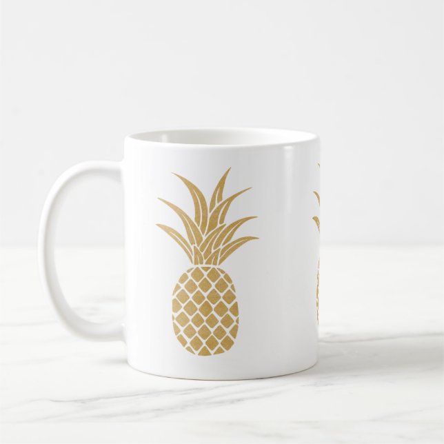Caneca De Café Mug de abacaxi Dourado (Esquerda)