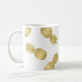 Caneca De Café Mug de abacaxi Dourado Moderno Faux