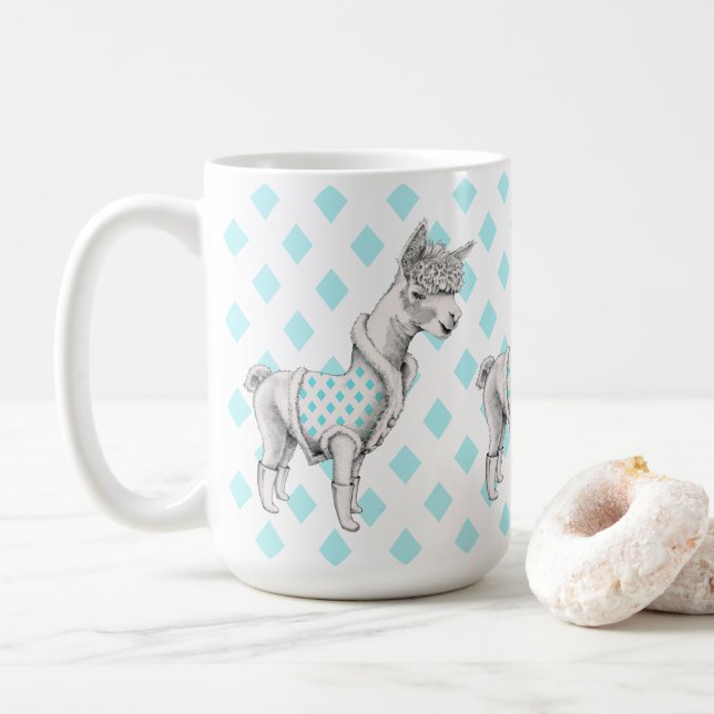 Caneca De Café Mug de Alpaca (Com Donut)