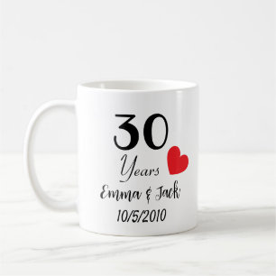 Caneca De Café Mug de Aniversário de Casamento Personalizado - No