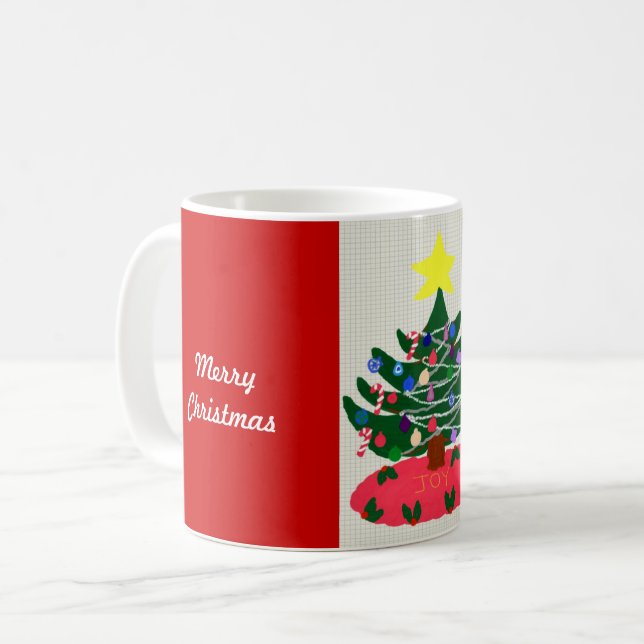 Caneca De Café Mug de árvore de Natal feliz (Frente Esquerda)