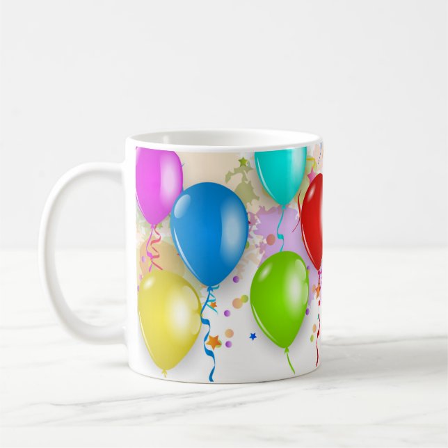 Caneca De Café Mug de balão colorido - Personalizar (Esquerda)
