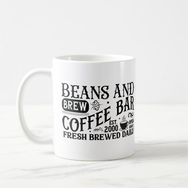 Caneca De Café Mug de Bar de café "Beans and Breve" (Esquerda)