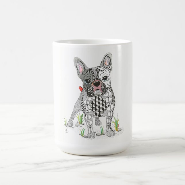 Caneca De Café Mug de cachorro francês bonito e adorável (Centro)