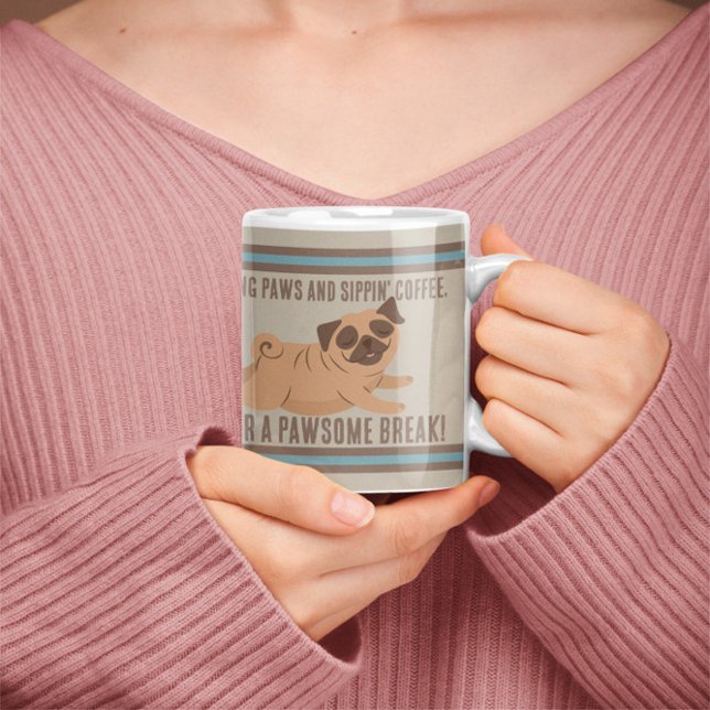 Caneca De Café Mug De Café Adorável Com Pug (Criador carregado)