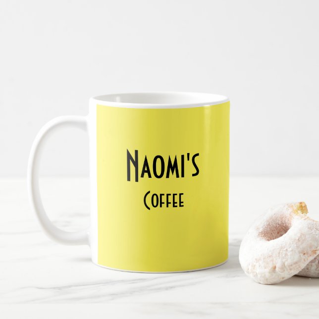 Caneca De Café Mug de café amarelo personalizado (Com Donut)