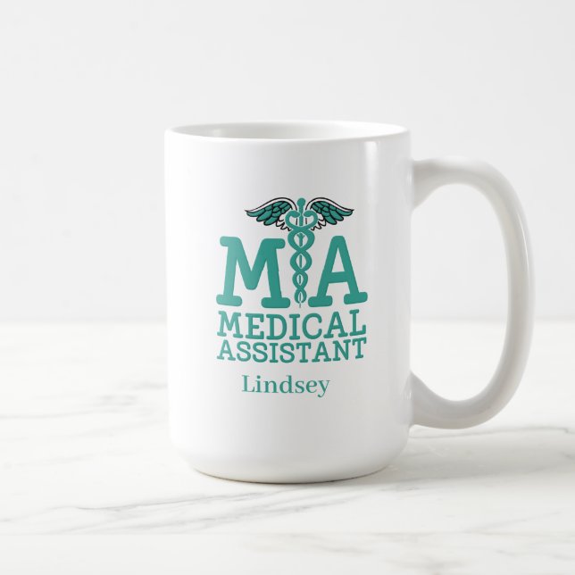 Caneca De Café Mug de Café Assistente Médico Personalizado (Direita)