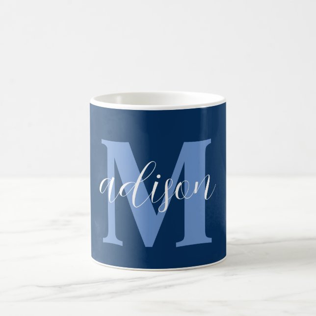Caneca De Café Mug de café azul personalizado (Centro)